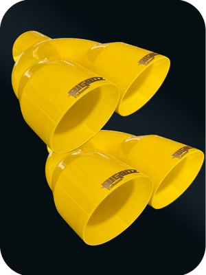 Open image in slideshow, DODGE CHALLENGER 4&quot; OUTLET QUAD TIPS SET GLOSS YELLOW
